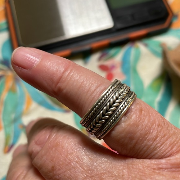 Woven style sterling silver ring - Picture 3 of 4
